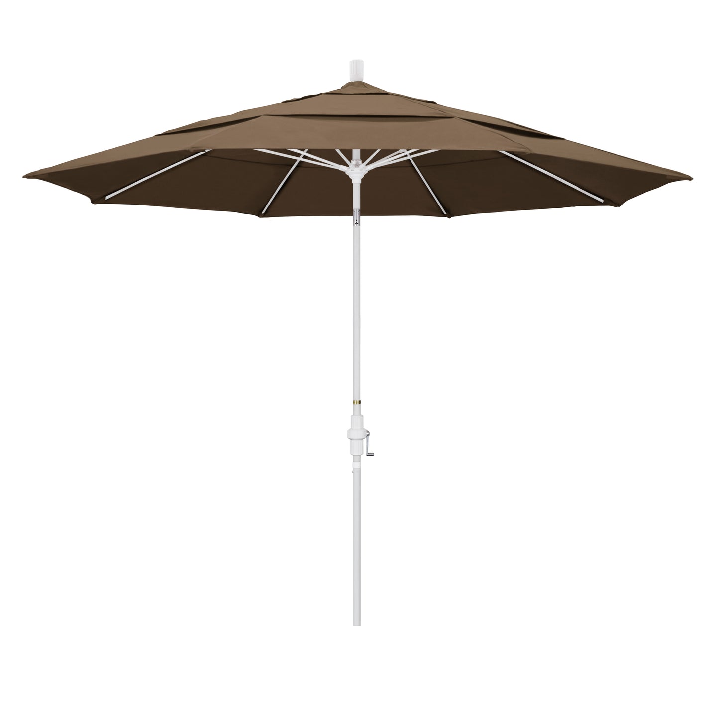 CasaFoyer 11' Extra-Large California Market Umbrella with Advanced Collar Tilt Design - Durable Aluminum Pole, Premium Fiberglass Ribs, Wind Resistant - Sunbrella 1A Cocoa Fabric
