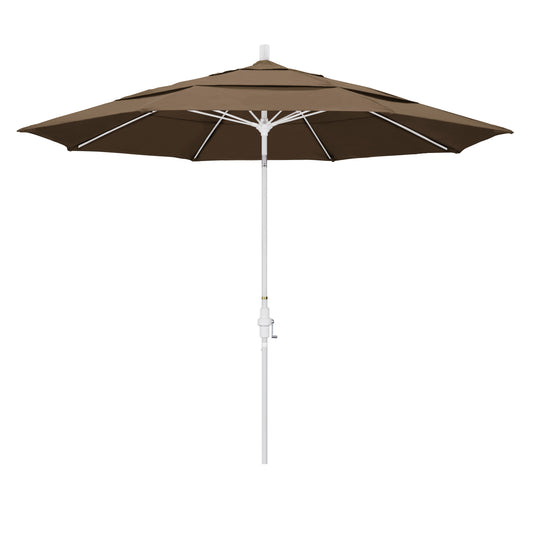 CasaFoyer 11' Extra-Large California Market Umbrella with Advanced Collar Tilt Design - Durable Aluminum Pole, Premium Fiberglass Ribs, Wind Resistant - Sunbrella 1A Cocoa Fabric