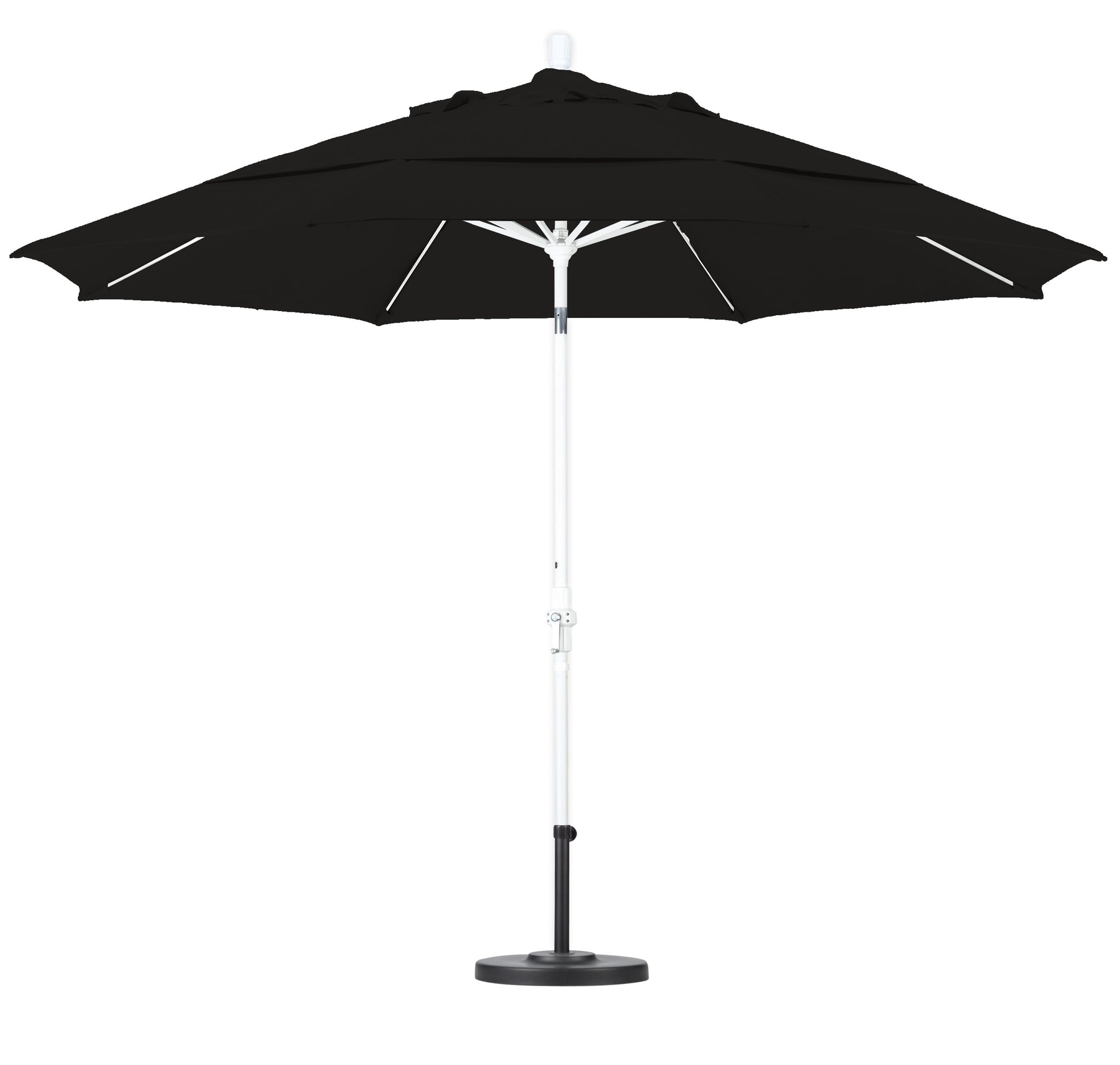 CasaFoyer 11' California Market Umbrella - Extra Large, Commercial-Grade Design, Aluminum Pole, Fiberglass Ribs, Collar Tilt, Crank Lift, Pacifica Black Fabric