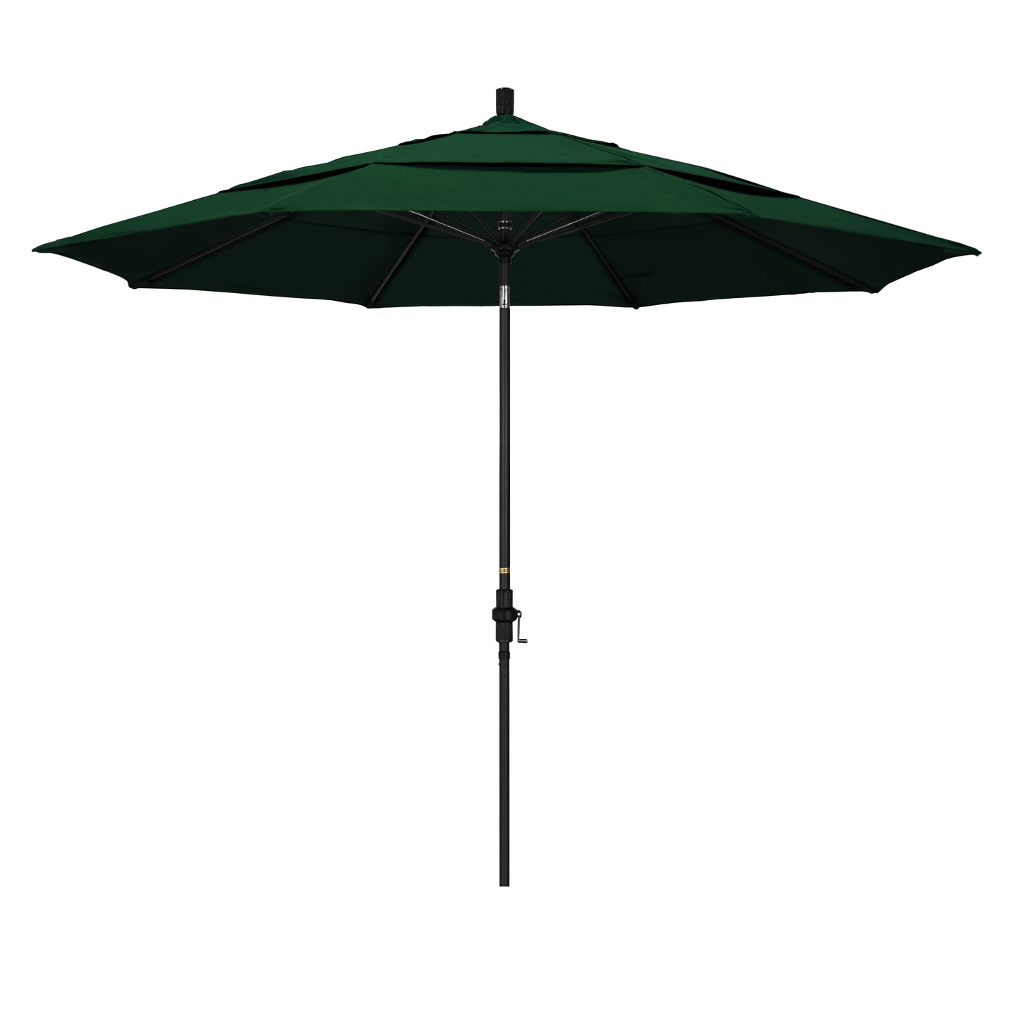 CasaFoyer 11' Extra-Large California Market Umbrella | Commercial-Grade Design | Aluminum Pole | Fiberglass Ribs | Collar Tilt | Wind Resistant | Forest Green Fabric