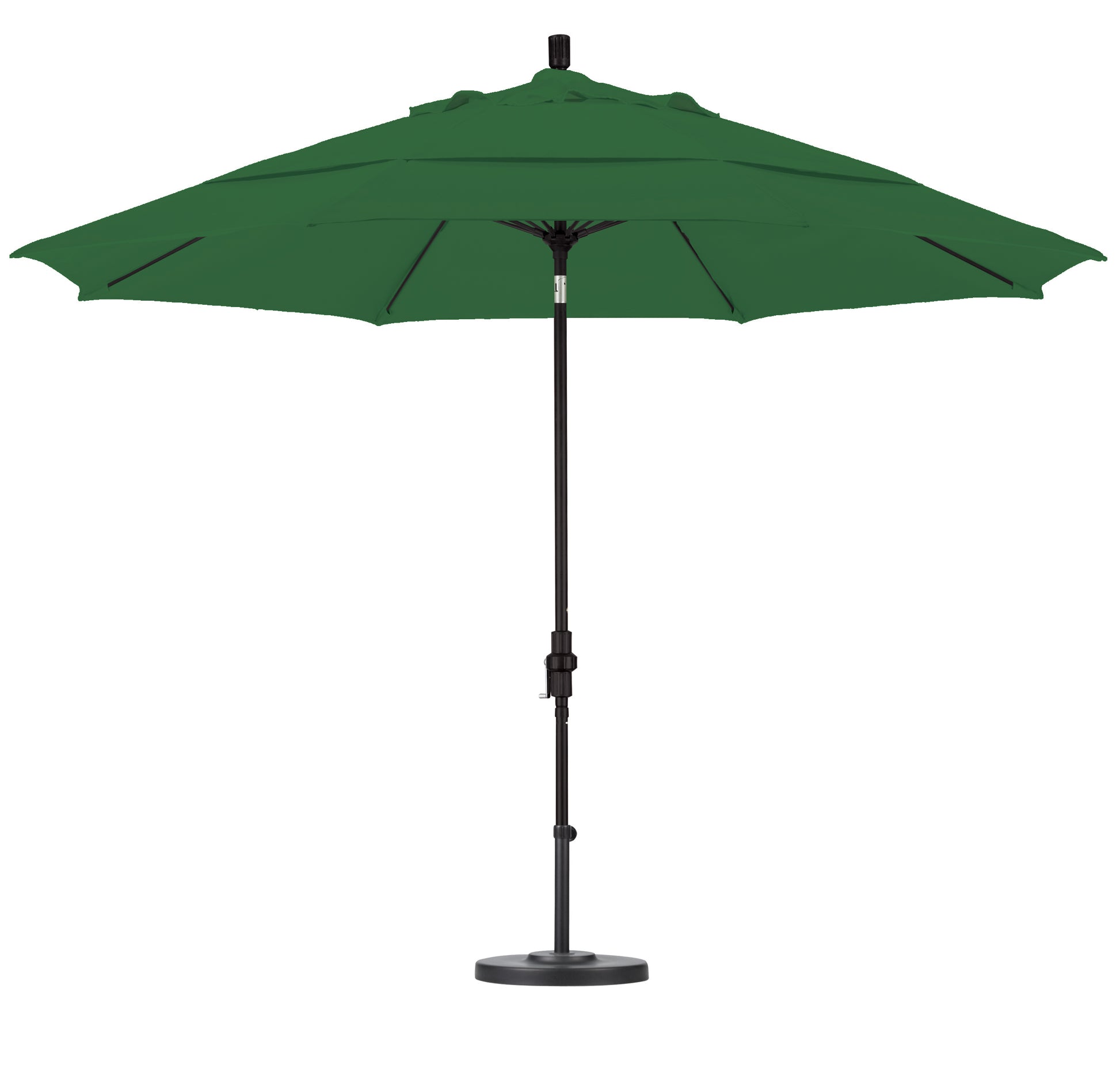 CasaFoyer 11' California Market Umbrella - Extra Large, Commercial-Grade Design, Aluminum Pole, Fiberglass Ribs, Collar Tilt, Wind Resistant, Hunter Green