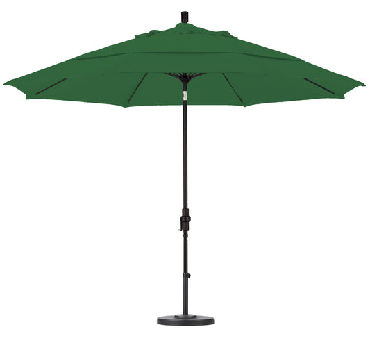 CasaFoyer 11' California Market Umbrella - Extra Large, Commercial-Grade Design, Aluminum Pole, Fiberglass Ribs, Collar Tilt, Wind Resistant, Hunter Green