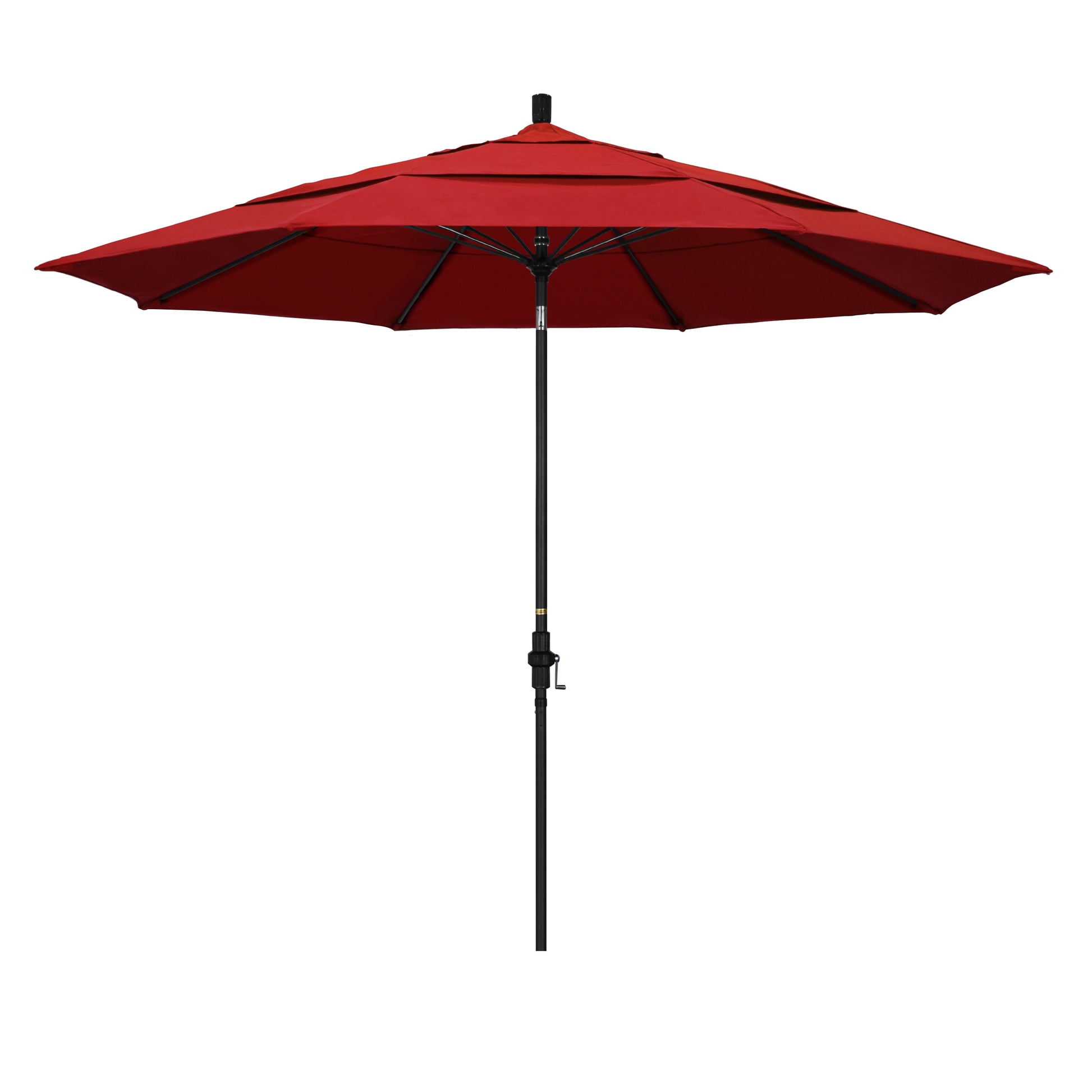 CasaFoyer 11' California Market Umbrella - Extra Large, Commercial-Grade Design, Aluminum Pole, Fiberglass Ribs, Collar Tilt, Crank Lift, Red Fabric