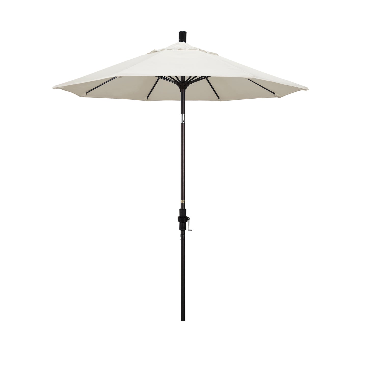 CasaFoyer 7.5' California Market Umbrella - Durable Aluminum Pole, Fiberglass Ribs, Collar Tilt, Crank Lift - Ample Shade, User-Friendly Design