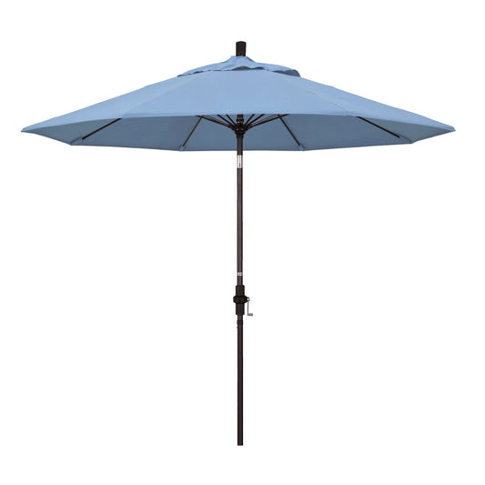CasaFoyer 9' Fiberglass Frame Patio Umbrella with Water-Repellent Fabric, Crank Lift, and Infinity Tilt - Durable and Versatile for Challenging Weather Conditions.