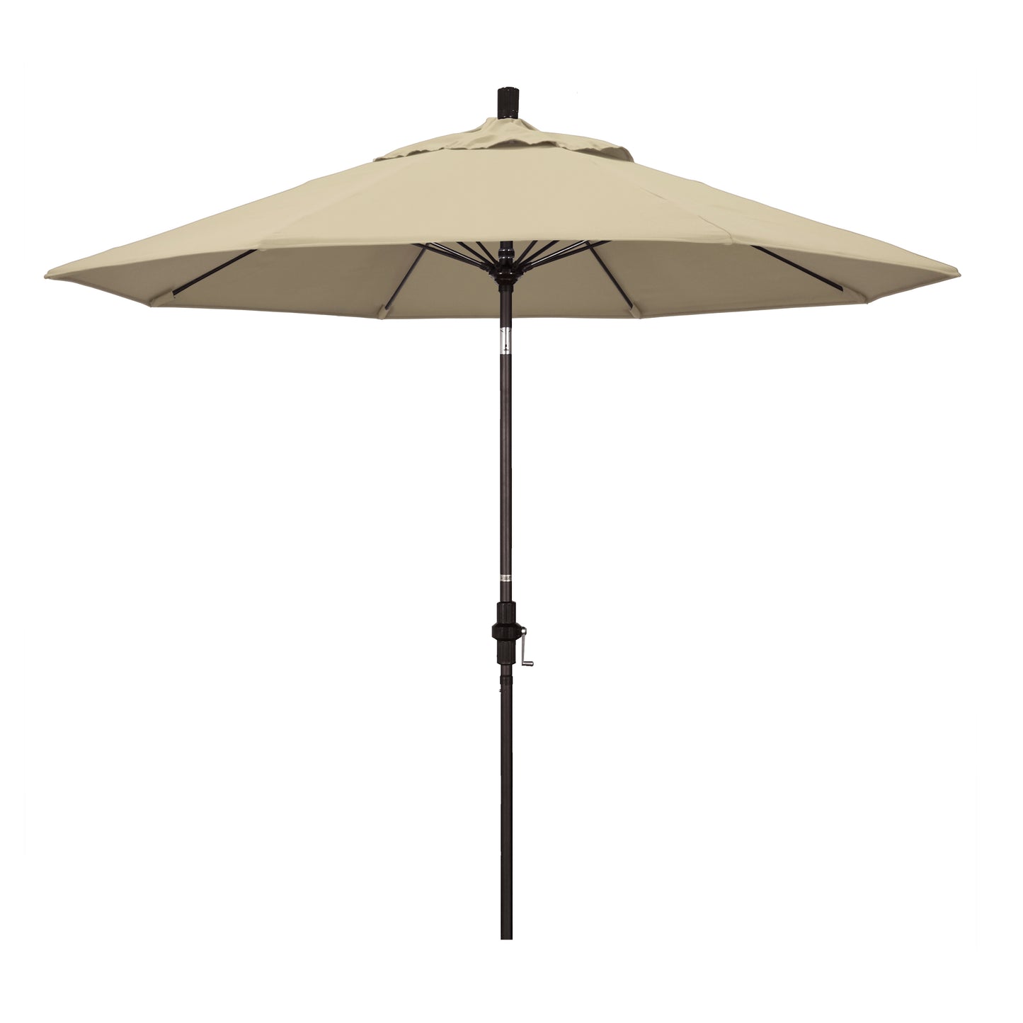 CasaFoyer Durable 9ft Fiberglass Frame Umbrella with Crank Lift & Tilt - Water-Repellent Fabric - Ideal for Patio Tables - Sunbrella Antique Beige Fabric