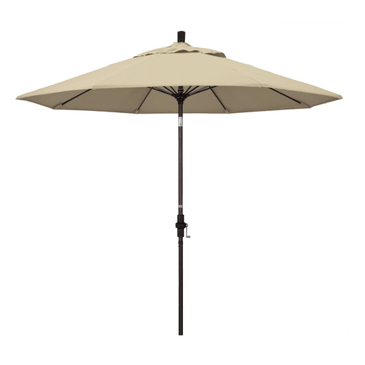 CasaFoyer Durable 9ft Fiberglass Frame Umbrella with Crank Lift & Tilt - Water-Repellent Fabric - Ideal for Patio Tables - Sunbrella Antique Beige Fabric