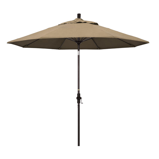 CasaFoyer 9' Fiberglass Frame Patio Umbrella with Water-Repellent Fabric, Crank Lift, Infinity Tilt - Durable and Adjustable for Harsh Weather.