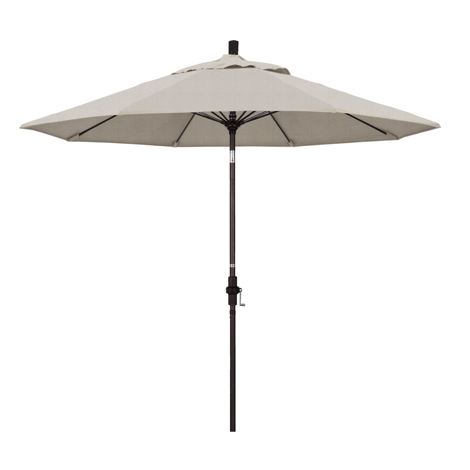 CasaFoyer 9' Fiberglass Frame Patio Umbrella with Water-Repellent Fabric, Crank Lift, and Infinity Tilt - Durable and Adjustable for Sun Protection.