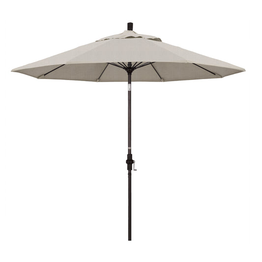 CasaFoyer 9' Fiberglass Frame Patio Umbrella with Water-Repellent Fabric, Crank Lift, and Infinity Tilt - Durable and Adjustable for Sun Protection.