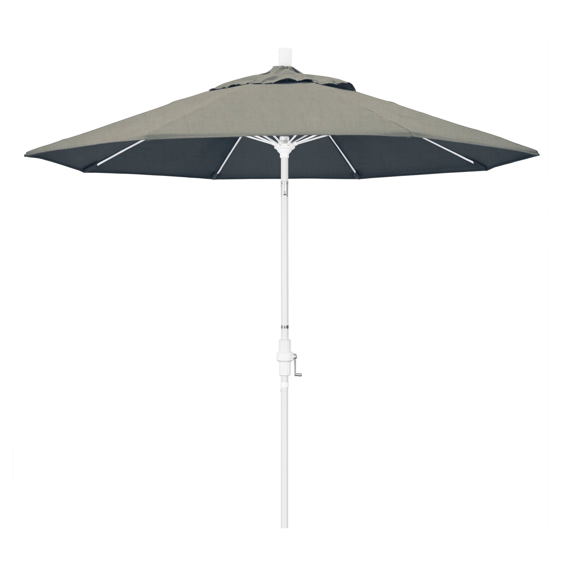 CasaFoyer 9' Fiberglass Frame Patio Umbrella with Water-Repellent Fabric, Crank Lift, and Infinity Tilt - Durable and Adjustable for Sun Protection.