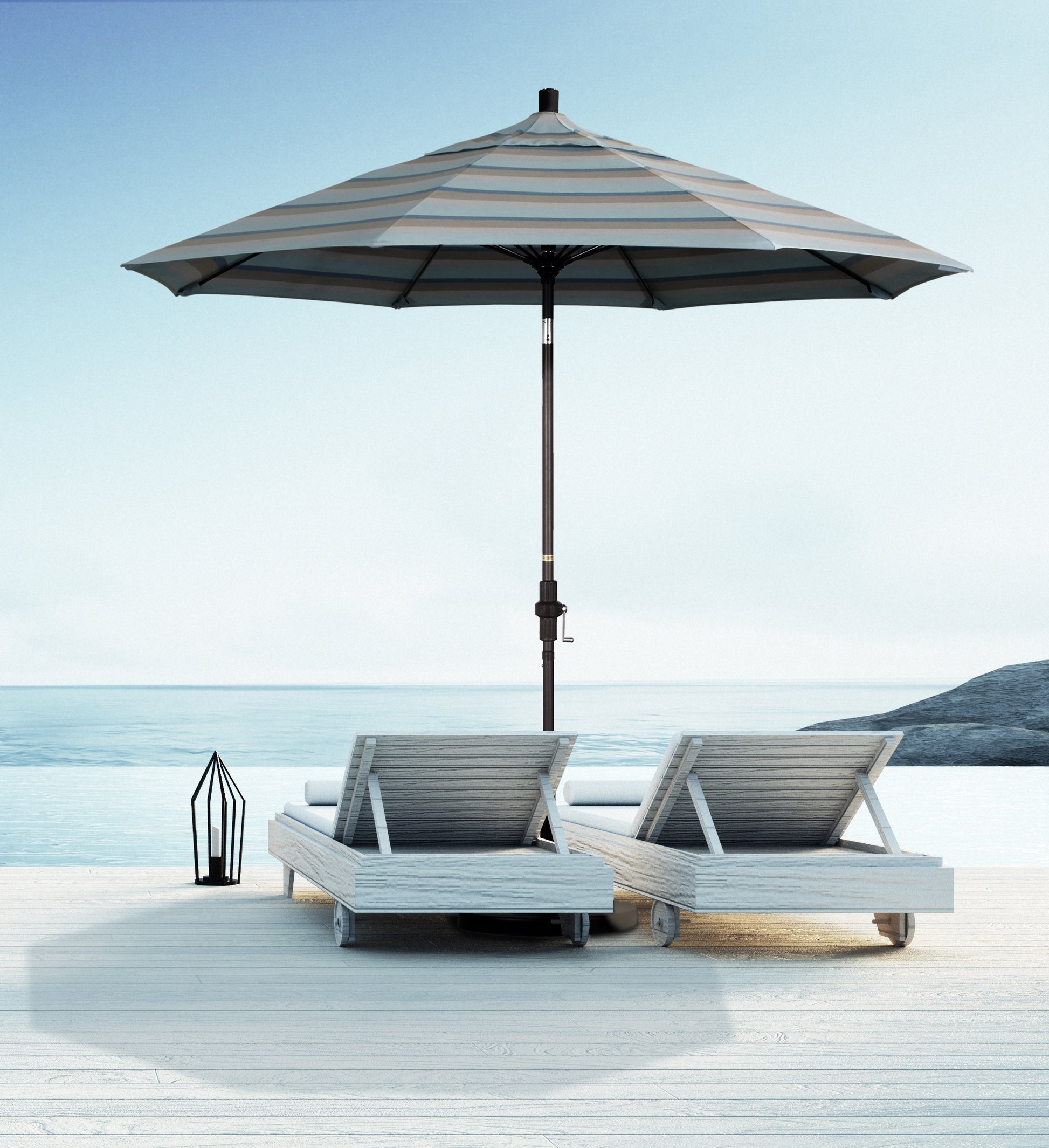 CasaFoyer Durable 9ft Fiberglass Frame Umbrella with Water-Repellent Fabric, Crank Lift, and Infinity Tilt - Ideal for Patio Tables - Base Sold Separately