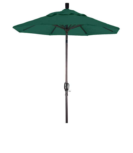CasaFoyer 6ft California Umbrella Market Style | Aluminum Frame | Crank-to-Open & Push-to-Tilt Mechanism | Easy to Use & Durable | Forest Green Fabric