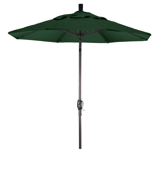 CasaFoyer 7ft California Umbrella - Market Style, Aluminum Frame, Crank-to-Open, Push-to-Tilt, Durable, Easy to Use, Hunter Green Fabric