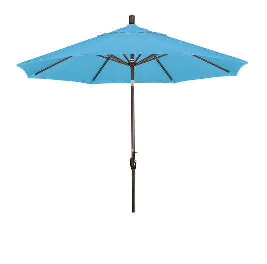 CasaFoyer 9' Elegant Solid-Colored Patio Umbrella with Aluminum Ribs, Crank Lift, and Push-Button Tilt - Ample Shade and UV Protection