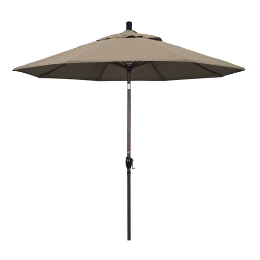CasaFoyer 9' Elegant Solid-Colored Patio Umbrella with Aluminum Ribs, Crank Lift, and Push-Button Tilt - Ample Shade for Patios and Terraces - Sturdy Olefin Fabric for Long-Lasting Style