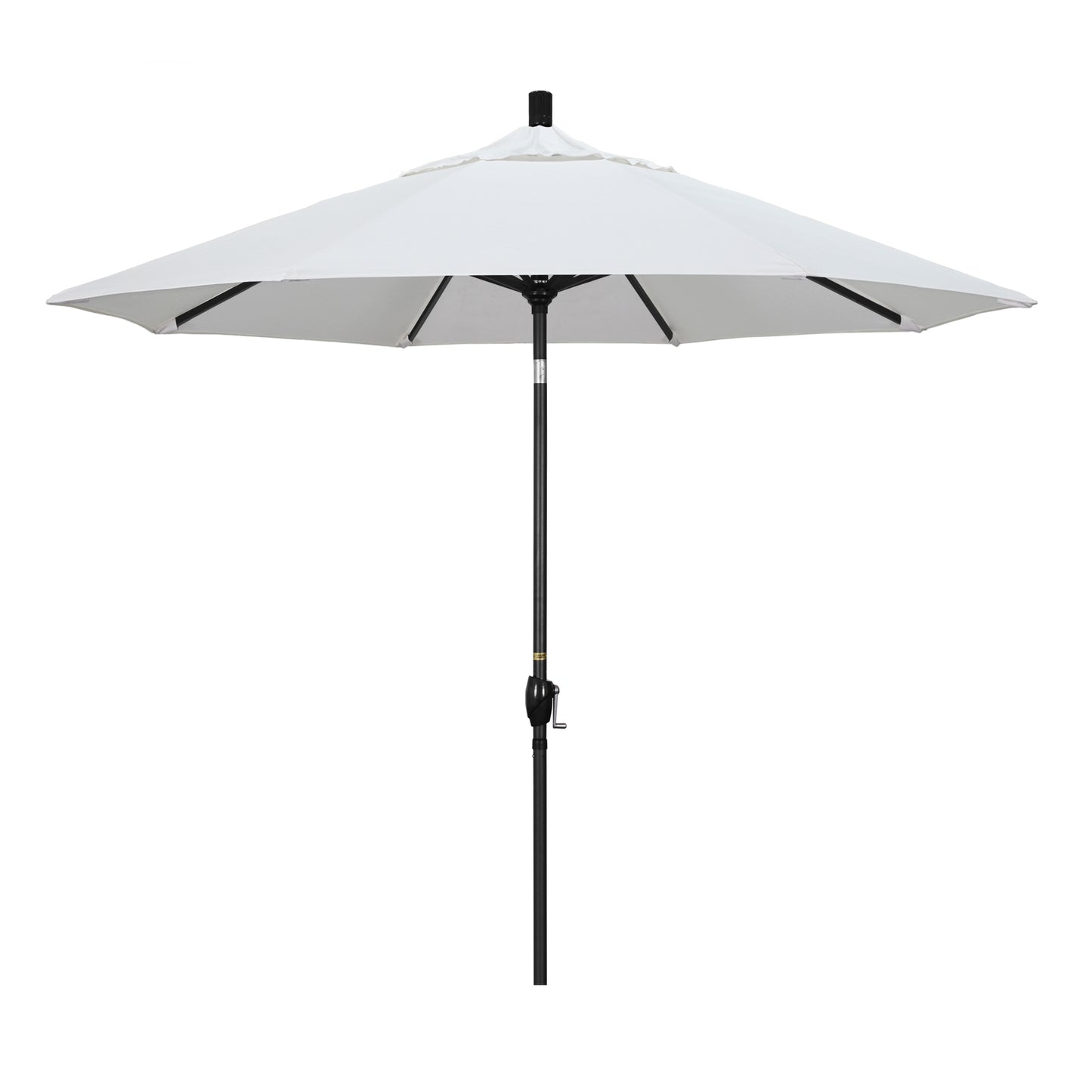CasaFoyer 9' Elegant Solid-Colored Patio Umbrella with Aluminum Ribs, Crank Lift, and Push-Button Tilt - UV Protection, Durable Olefin Fabric