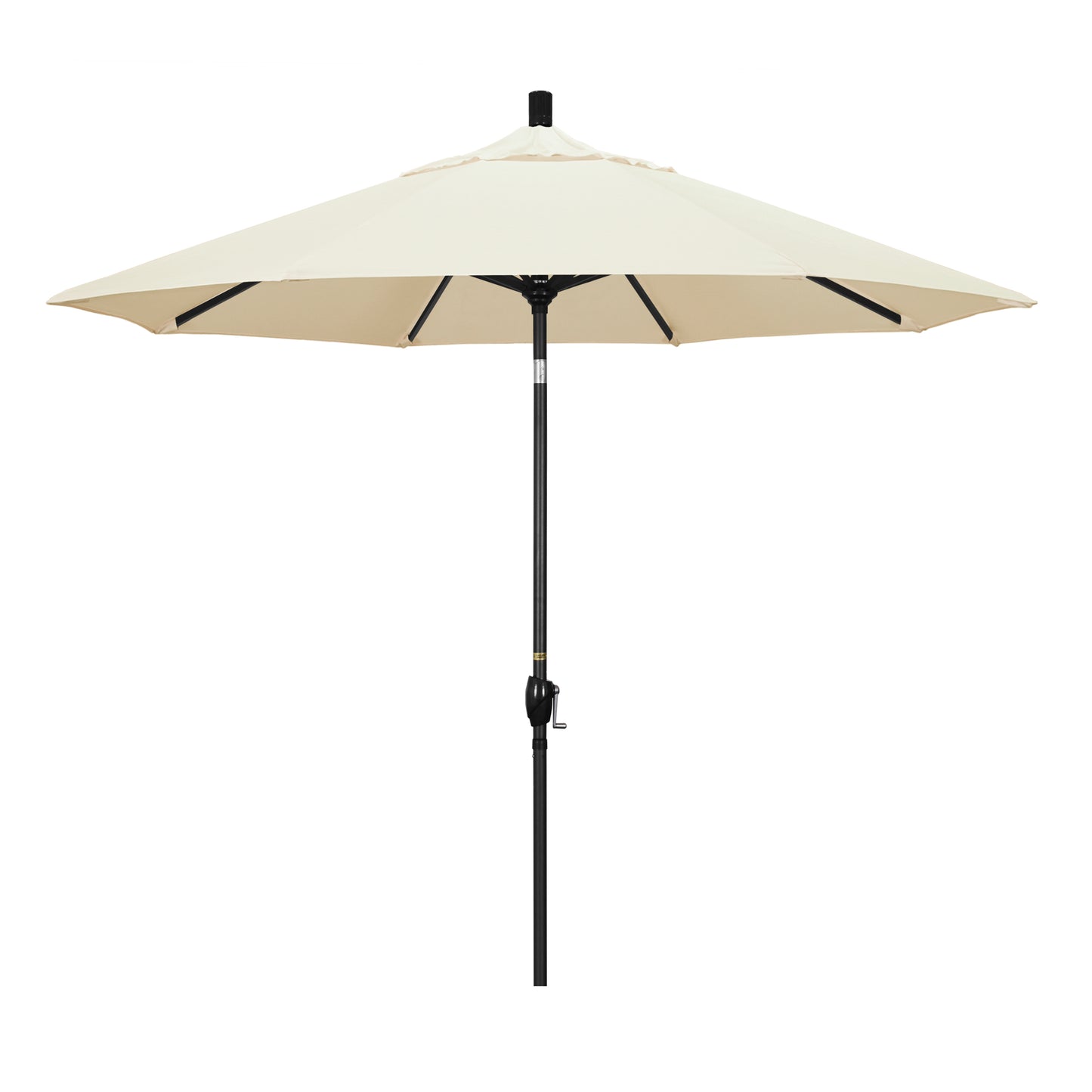 CasaFoyer 9' Aluminum Rib Patio Umbrella with Crank Lift & Push-Button Tilt - Solid Color Shade for Patios & Terraces - Durable Olefin Fabric - Stylish & Practical