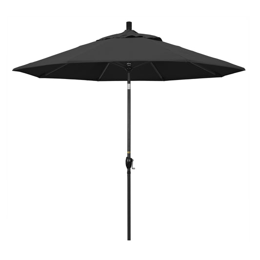 CasaFoyer 9' Aluminum Rib Patio Umbrella with Crank Lift & Tilt Mechanism - Stylish Shade for Patios & Terraces - Durable Olefin Fabric - Stone Black Pole