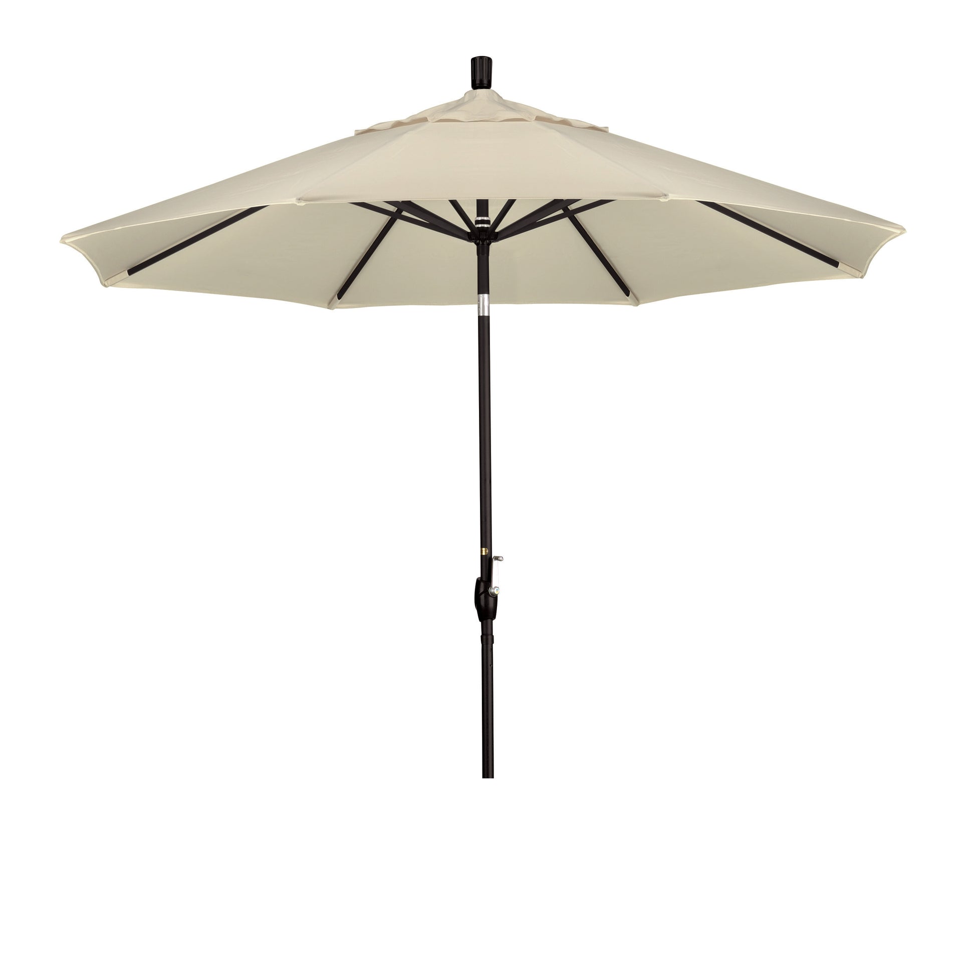 CasaFoyer 9' Elegant Solid-Colored Patio Umbrella with Aluminum Ribs, Crank Lift, and Push-Button Tilt - Ample Shade and UV Protection