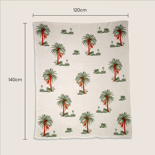 Rugs, Kitchen & Dining Features | Wilderness Adventure Kids Rug - Playful Wild Creatures & Palm Trees - 100% Cotton - 120x140cm - Excite Imagination - 2 Color Options | casafoyer.myshopify.com