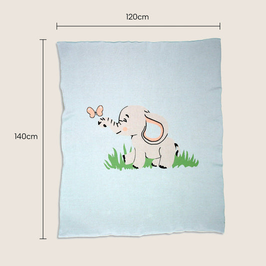 Throws, Kitchen & Dining Features | Casafoyer Enchanting Jungle Adventure Kids Rug - Elephant & Butterfly Design - 120x140cm - Pure Cotton - Perfect for Nursery/Living Area Décor | casafoyer.myshopify.com