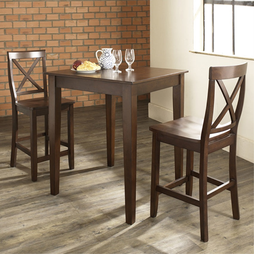 CasaFoyer Pub / High Dining Set - Solid Hardwood & Wood Veneers - Durable & Stylish - Perfect for Two - Enhance Your Home Aesthetic