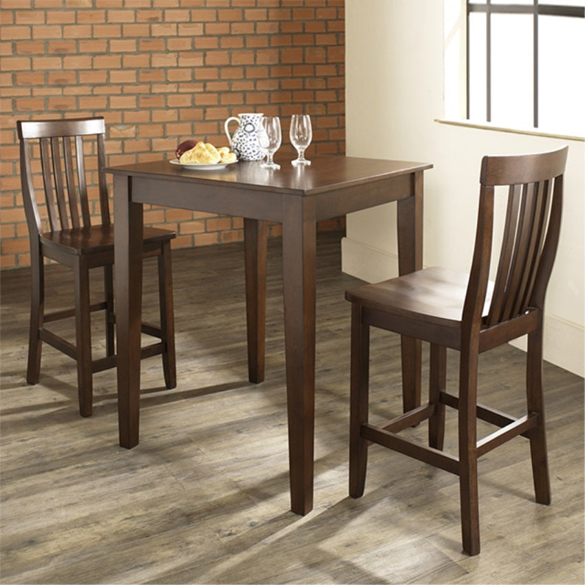 CasaFoyer Pub / High Dining Set - Solid Hardwood & Wood Veneers - Versatile & Stylish - Perfect for Dining or Bar Area - Long-lasting & Elegant Design
