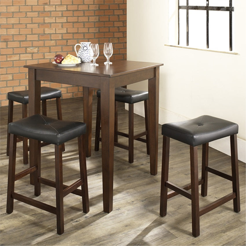 CasaFoyer 5-Piece Pub/High Dining Set | Solid Hardwood & Veneer | Accommodates 4 | Stylish Design | Perfect for Basement or Bar | Enhances Home Aesthetic