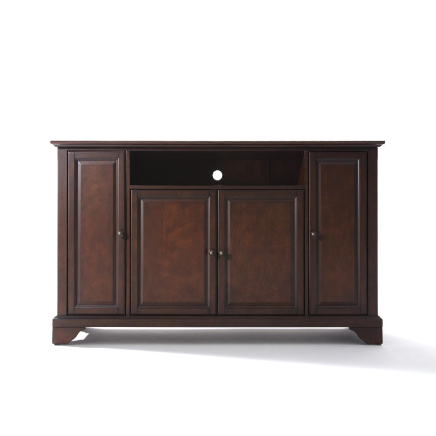 CasaFoyer Solid Hardwood Vintage Mahogany TV Stand with Ample Storage Space and Wire Management - Ideal for 60" TVs - Antique Brass Hardware - Durable and Stylish Home Furnishing Solution