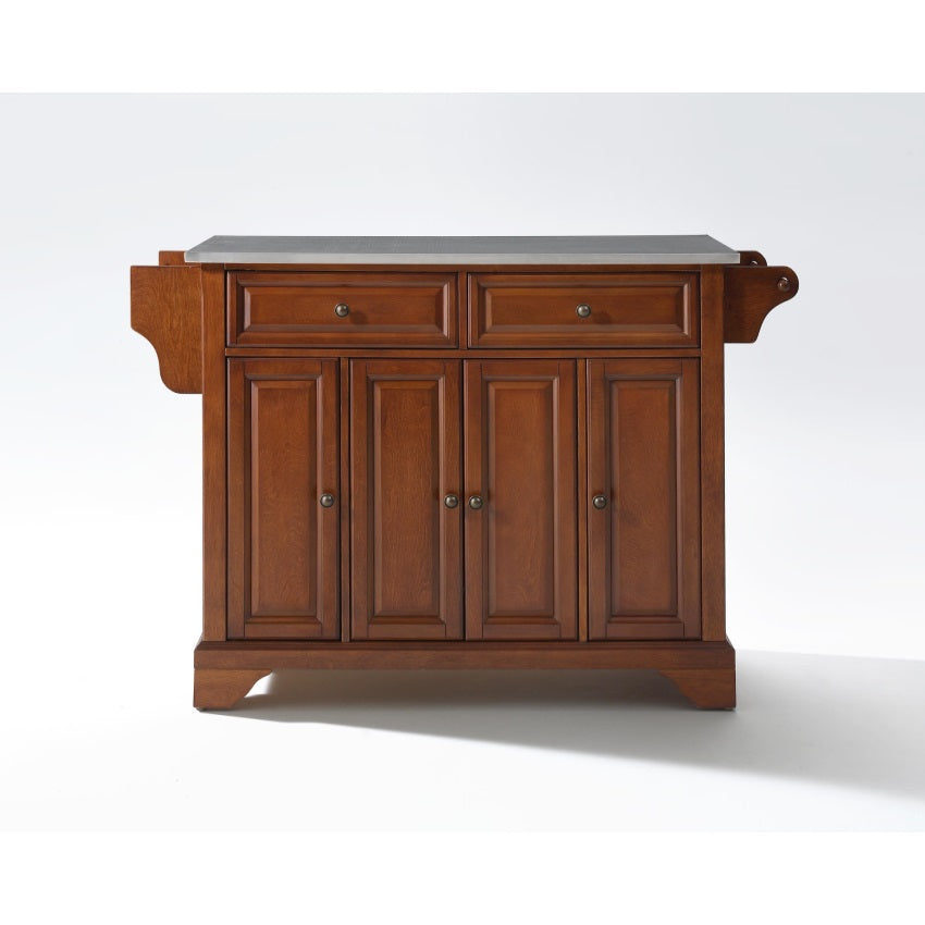 CasaFoyer Durable Solid Hardwood Kitchen Island with Elegant Raised Panel Doors and Drawers - Ample Storage Space, Superior Quality