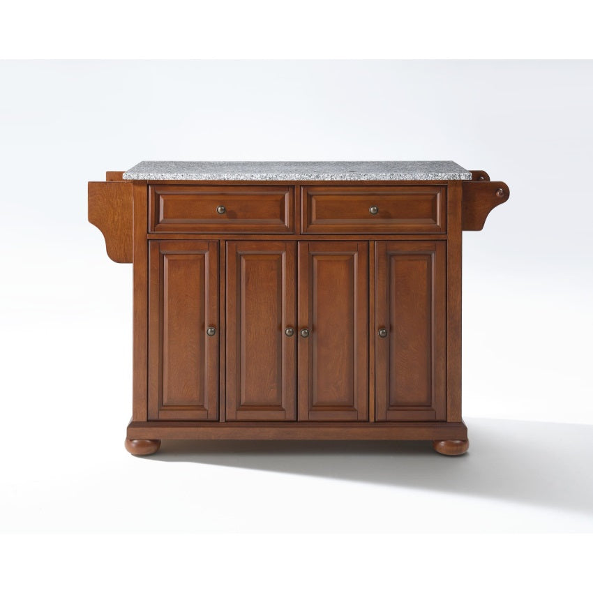 CasaFoyer Durable Solid Hardwood Kitchen Island with Elegant Raised Panel Doors and Ample Storage Space - Classic Cherry Finish