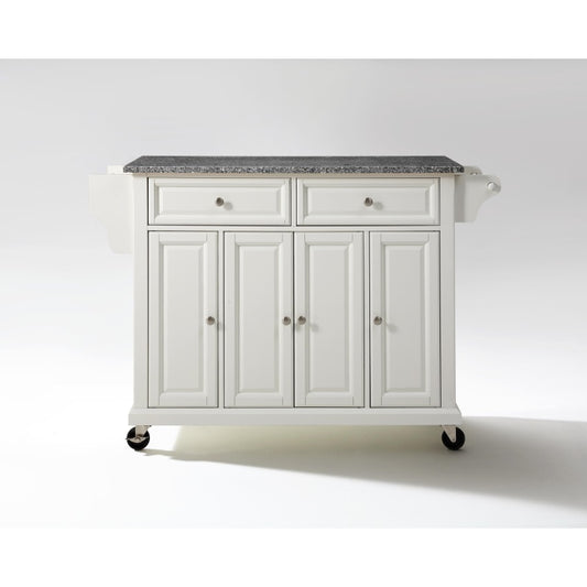 CasaFoyer "Durable Solid Hardwood Mobile Kitchen Cart with Adjustable Shelves and Lockable Casters - Elegant White Finish"