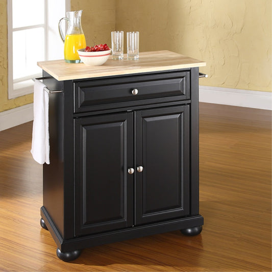 CasaFoyer Elegant and Durable Solid Hardwood Kitchen Island with Storage Space and Adjustable Shelf - Stylish and Functional Addition to Any Home