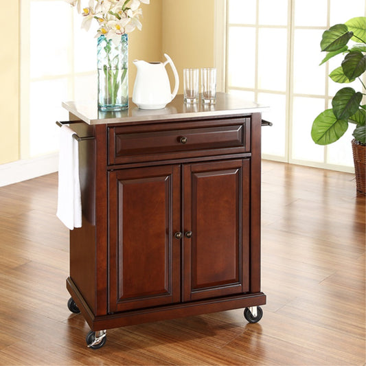 CasaFoyer Durable Solid Hardwood Kitchen Island with Elegant Raised Panel Doors and Ample Storage Space