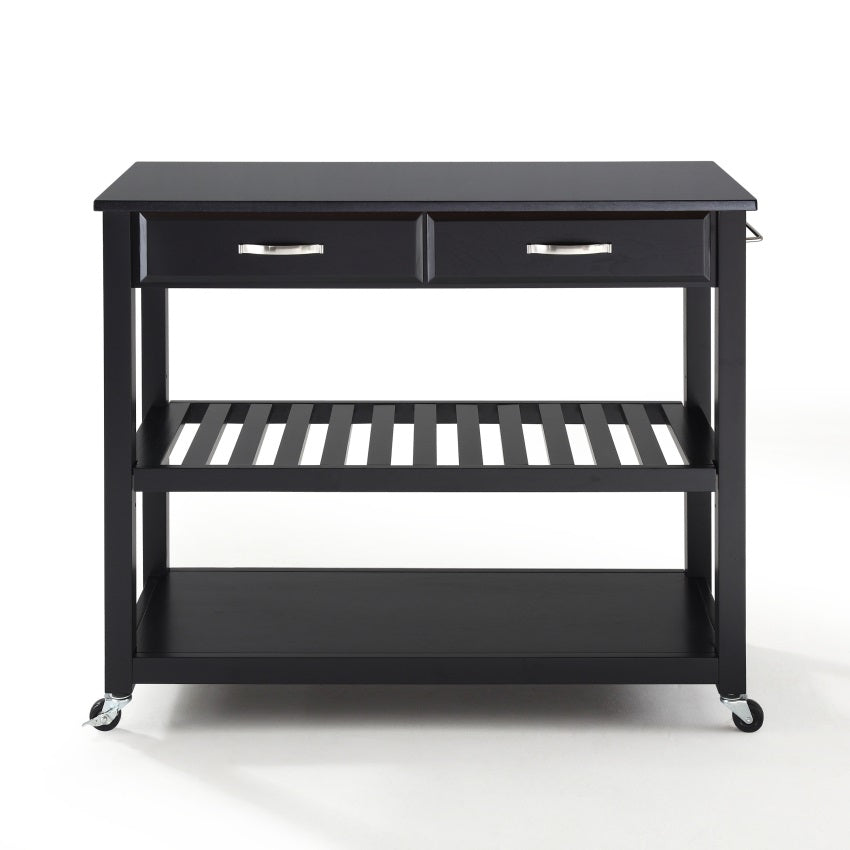 CasaFoyer Durable Solid Hardwood Mobile Kitchen Cart with Raised Panel Drawer Fronts and Adjustable/Removable Shelf - Elegant and Functional Design