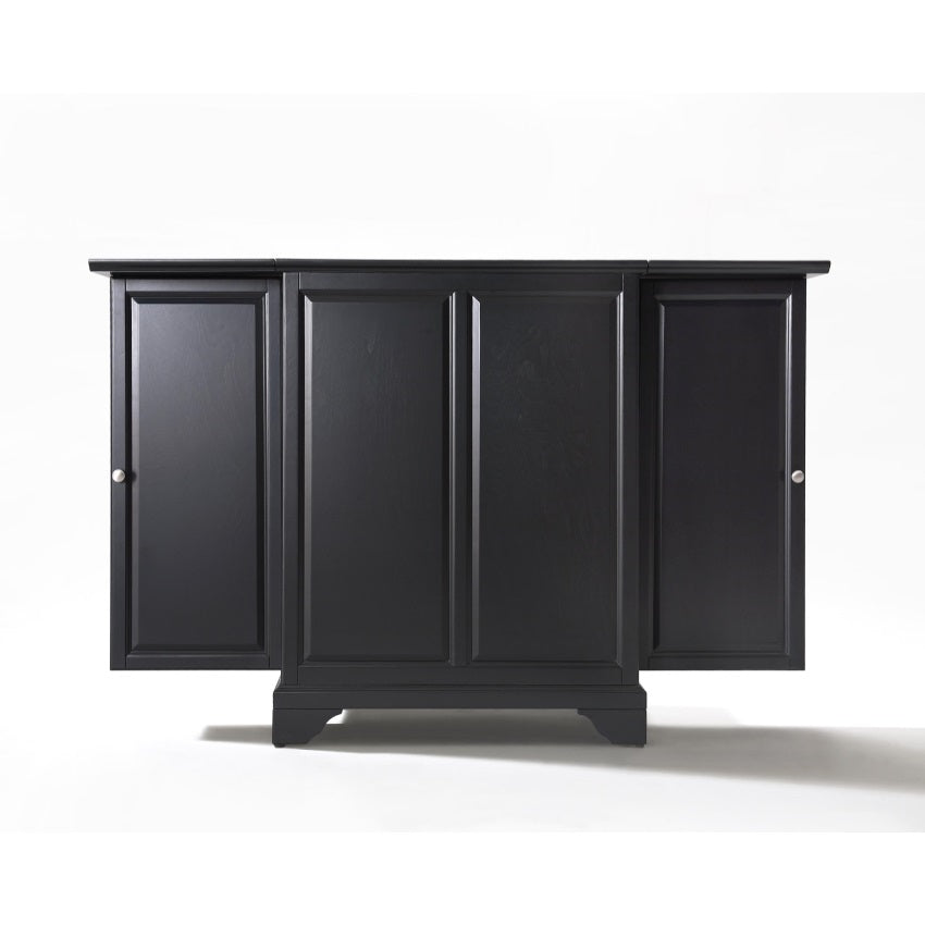 CasaFoyer Durable Solid Hardwood Expandable Bar Cabinet with Elegant Raised Panel Doors - Ample Storage for Liquor, Glassware, and Bar Essentials - 16 Bottle Wine Storage - Utility Drawer - Stemware Storage - Black Finish