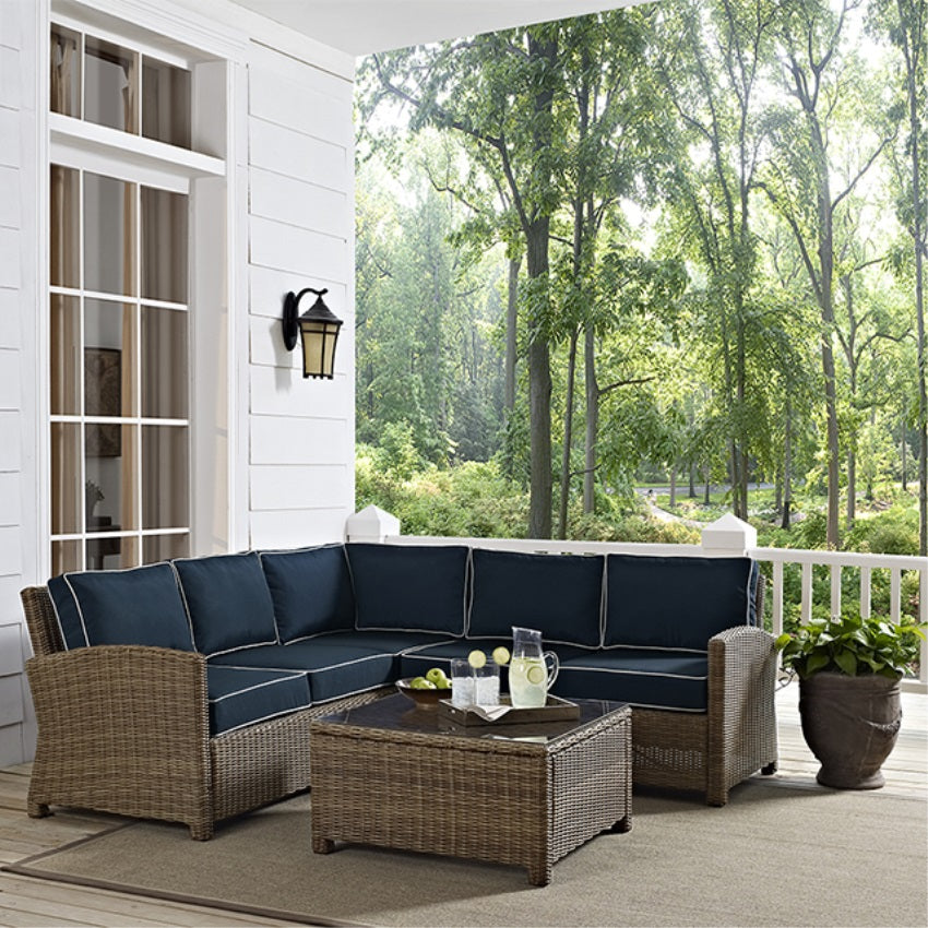 CasaFoyer CasaFoyers Bradenton Collection - All-Weather Wicker Sectional for Outdoor Entertainment. Customizeable and Durable with UV Resistant Cushions.