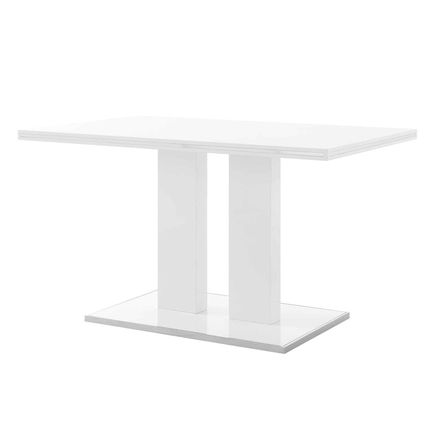 CasaFoyer Amanda Dining Table - Sleek & Stylish Stainless-Steel Construction - White Finish - Versatile & Elegant - Perfect for Dining Rooms & Home Offices - Easy Setup & Excellent Customer Service - 51" x 32" x 30" Dimensions