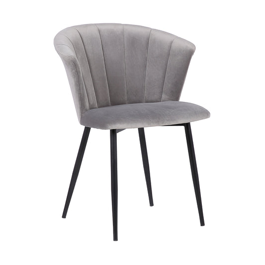 CasaFoyer Lulu Contemporary Dining Chair - Textured Tall Back, Black Frame, Plush Foam Padding, Versatile Placement, High-Quality Upholstery