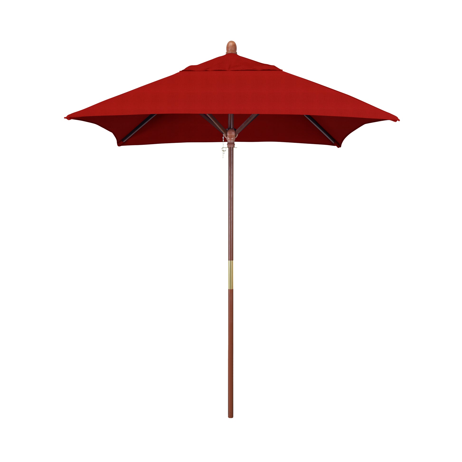 CasaFoyer 6' MARE Series Patio Umbrella - Spacious 6x6 Canopy, Elegant Marenti Wood Pole & Ribs, Dark Stained Finish, Deluxe Push Lift System. Perfect for Bistros, Coffee Shops, and Outdoor Dining.