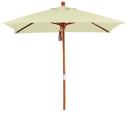 CasaFoyer 6' MARE Series Patio Umbrella - Spacious 6x6 Canopy, Marenti Wood Pole & Ribs, Dark Stained Finish - Ideal for Bistros, Coffee Shops, Outdoor Dining.