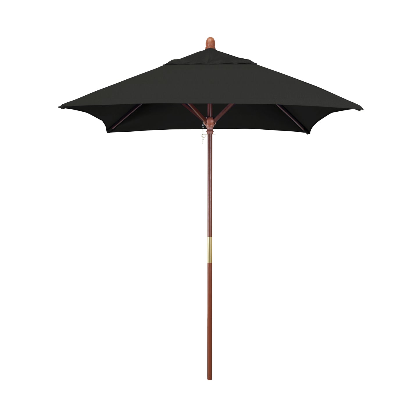 CasaFoyer 6' MARE Series Patio Umbrella - Spacious 6x6 Canopy, Elegant Marenti Wood Pole & Ribs, Dark Stained Finish, Deluxe Push Lift System. Perfect for Bistros, Coffee Shops, Outdoor Dining.