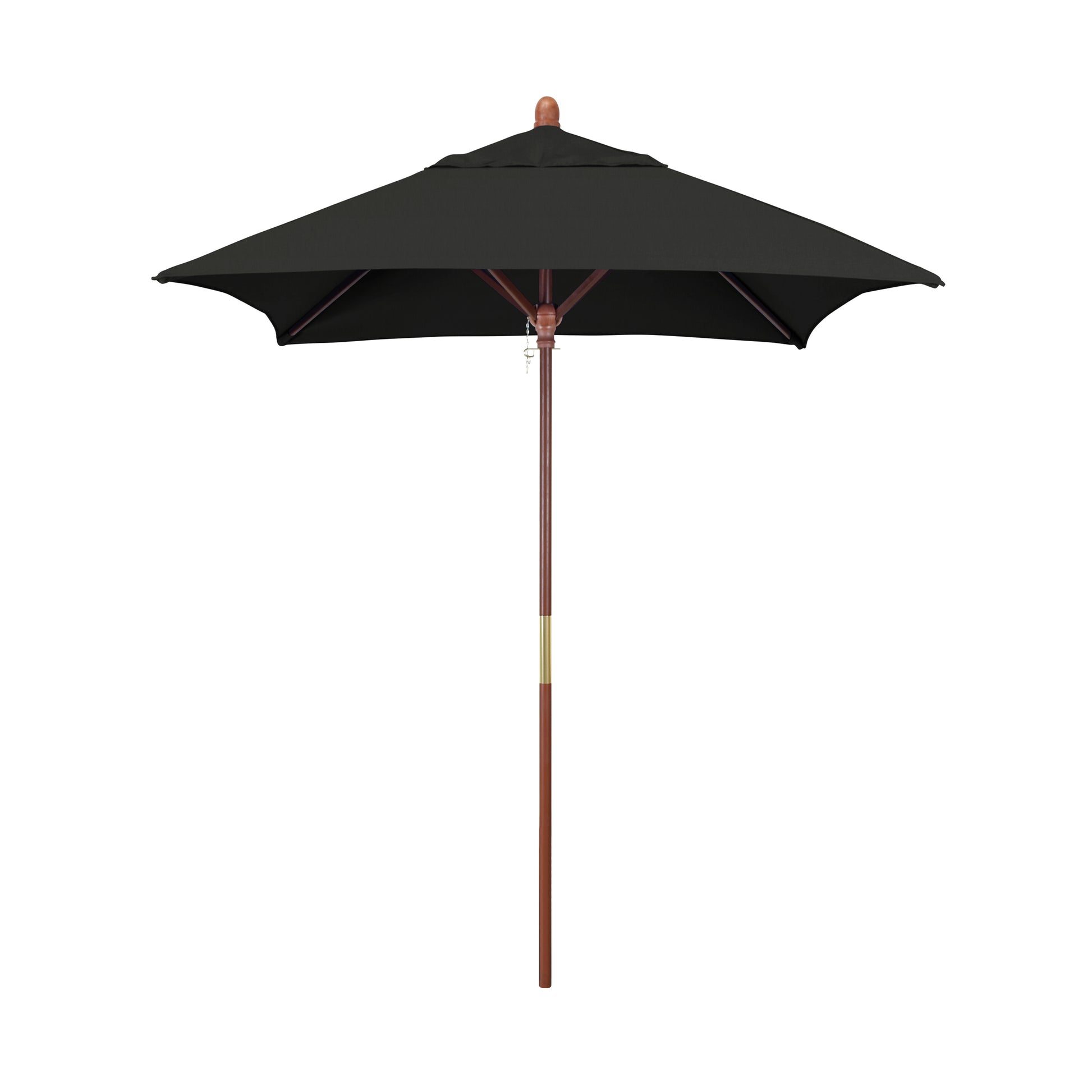 CasaFoyer 6' MARE Series Patio Umbrella - Spacious 6x6 Canopy, Elegant Marenti Wood Pole & Ribs, Dark Stained Finish, Deluxe Push Lift System. Perfect for Bistros, Coffee Shops, Outdoor Dining.