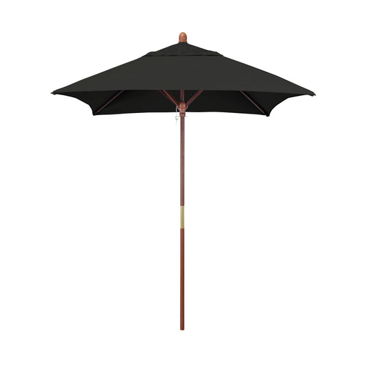 CasaFoyer 6' MARE Series Patio Umbrella - Spacious 6x6 Canopy, Elegant Marenti Wood Pole & Ribs, Dark Stained Finish, Deluxe Push Lift System. Perfect for Bistros, Coffee Shops, Outdoor Dining.