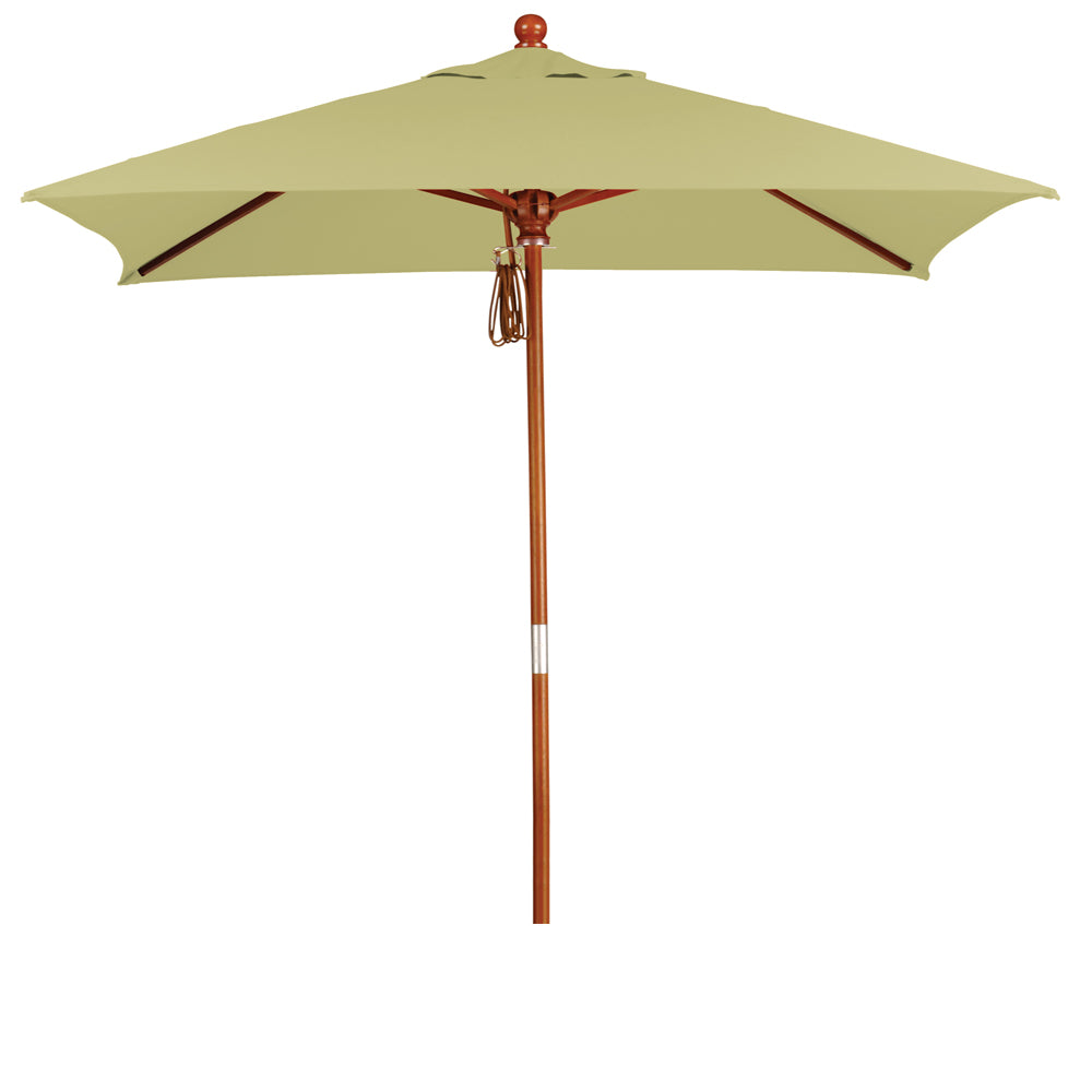 CasaFoyer 6' MARE Series Patio Umbrella - Spacious 6x6 Canopy, Elegant Marenti Wood Pole & Ribs, Deluxe Push Lift System - Perfect for Outdoor Dining.