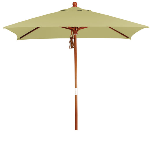 CasaFoyer 6' MARE Series Patio Umbrella - Spacious 6x6 Canopy, Elegant Marenti Wood Pole & Ribs, Deluxe Push Lift System - Perfect for Outdoor Dining.