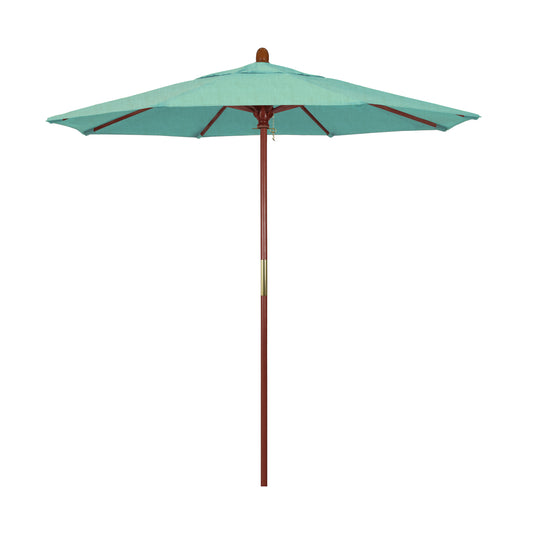 CasaFoyer California Umbrella MARE Design Series - 7.5' Wooden Market Umbrella with Deluxe Push Lift System and Marenti Wood Pole. Elegant and Durable Shade Solution for Outdoor Dining and Poolside Decor.
