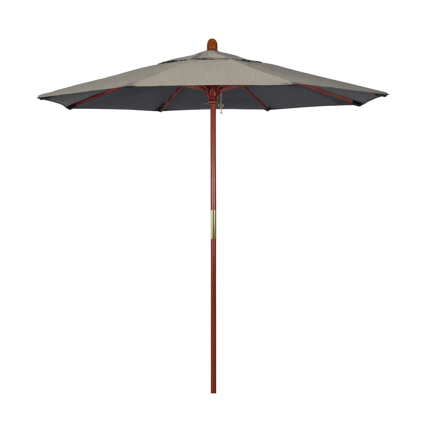 CasaFoyer California Umbrella MARE Design Series - 7.5' Wooden Market Umbrella with Deluxe Push Lift System - Dark Stained Finish - Ideal for Outdoor Dining and Poolside Decor