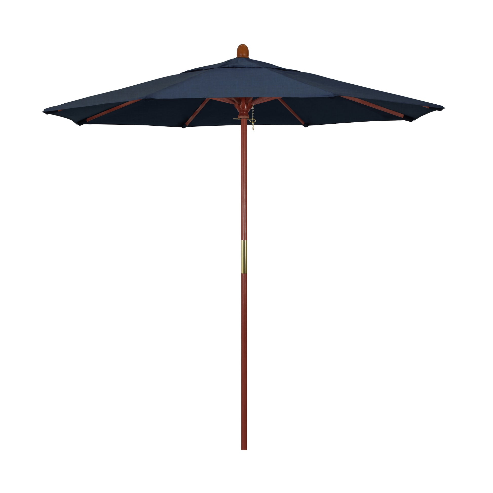 CasaFoyer California Umbrella MARE Design Series - 7.5' Wood Market Umbrella with Deluxe Push Lift System and Dark Stained Finish - Perfect for Outdoor Dining and Poolside Decor